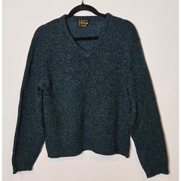 Fargo Other - Vintage Fargo Custom Collection Wool Blend Green Blue‎ Knit V Neck Sweater